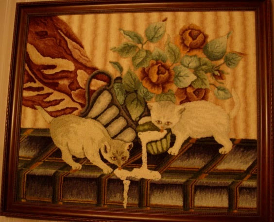 Currier & Ives, White Kittens into Mischief