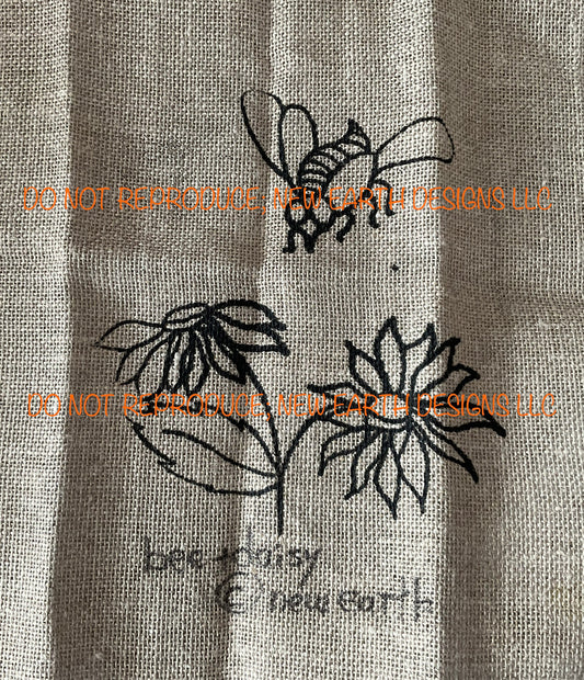 Bee and Daisy Pillow